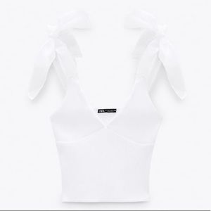 Zara Organza White Bow Top (medium)